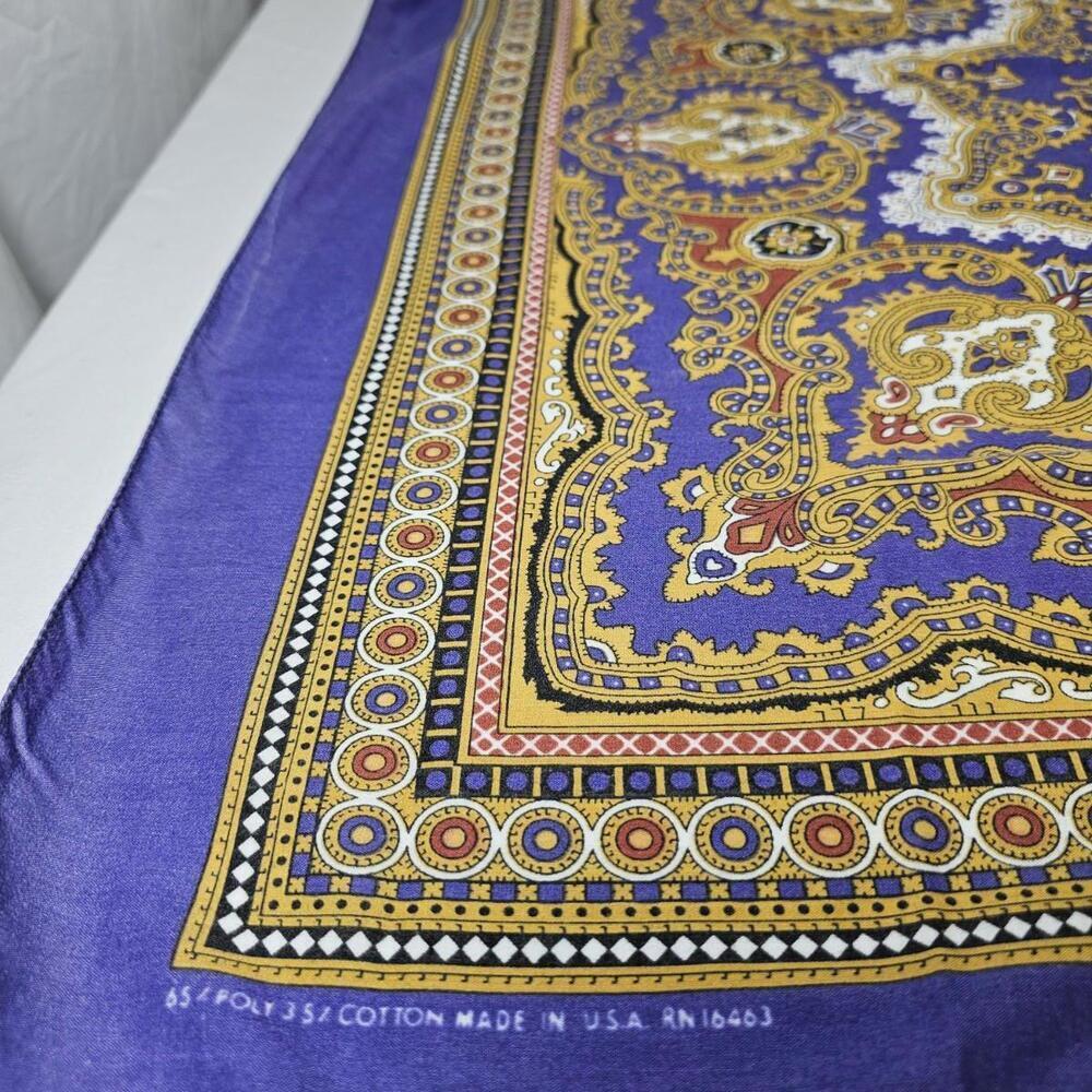 Large Colorful Graphic Paisley Purple Bandana Head Wrap Top Biker Scarf Large - Picture 2 of 6